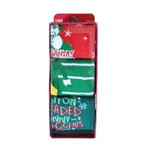 Buddy The Elf Crew Socks 3‎ Pairs New